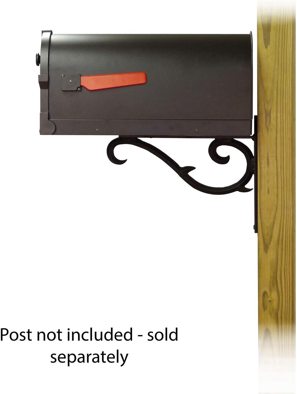 Special Lite Savannah Curbside Mailbox with Sorrento Front Single Mailbox Mounting Bracket - TC-SOR-FS-1014-BLK