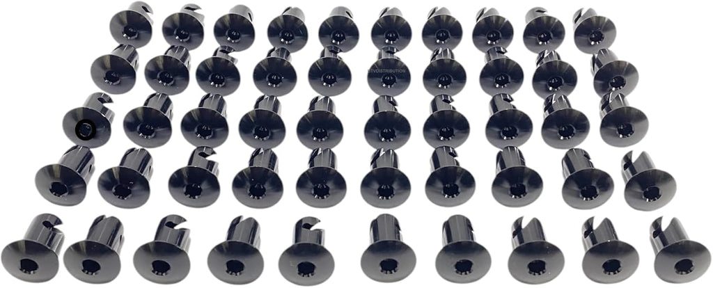 7/16' Black Aluminum Dzus Button Dome Allen Head Quarter Turn Fasteners .500 (50)