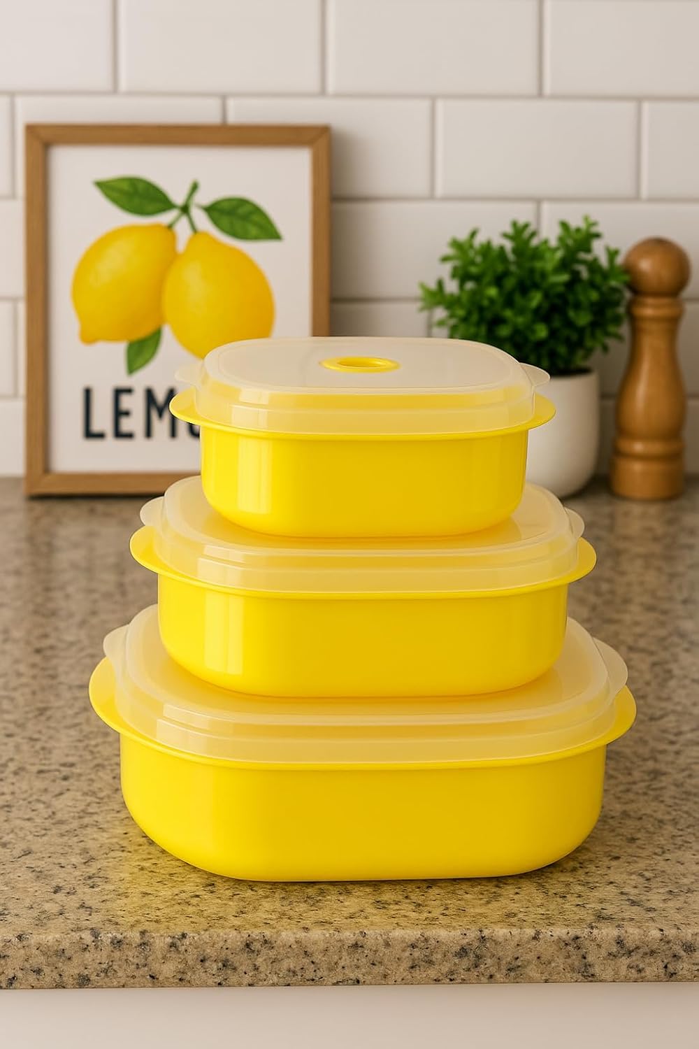 Reston Lloyd Nesting Microwave Containers, Adjustable Steam Vents, Airtight, Meal Prep, Durable BPA-Free Plastic- Freezer & Dishwasher Safe, Cookware & Food Storage, Anyday Cookware, Gray (Pack of 18)