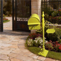 Locking Floor Standing Mailbox, Metal Letter Box with Rain Shield Send Slot, Decorative Post Mail Box for Home, Garden(Yellow)