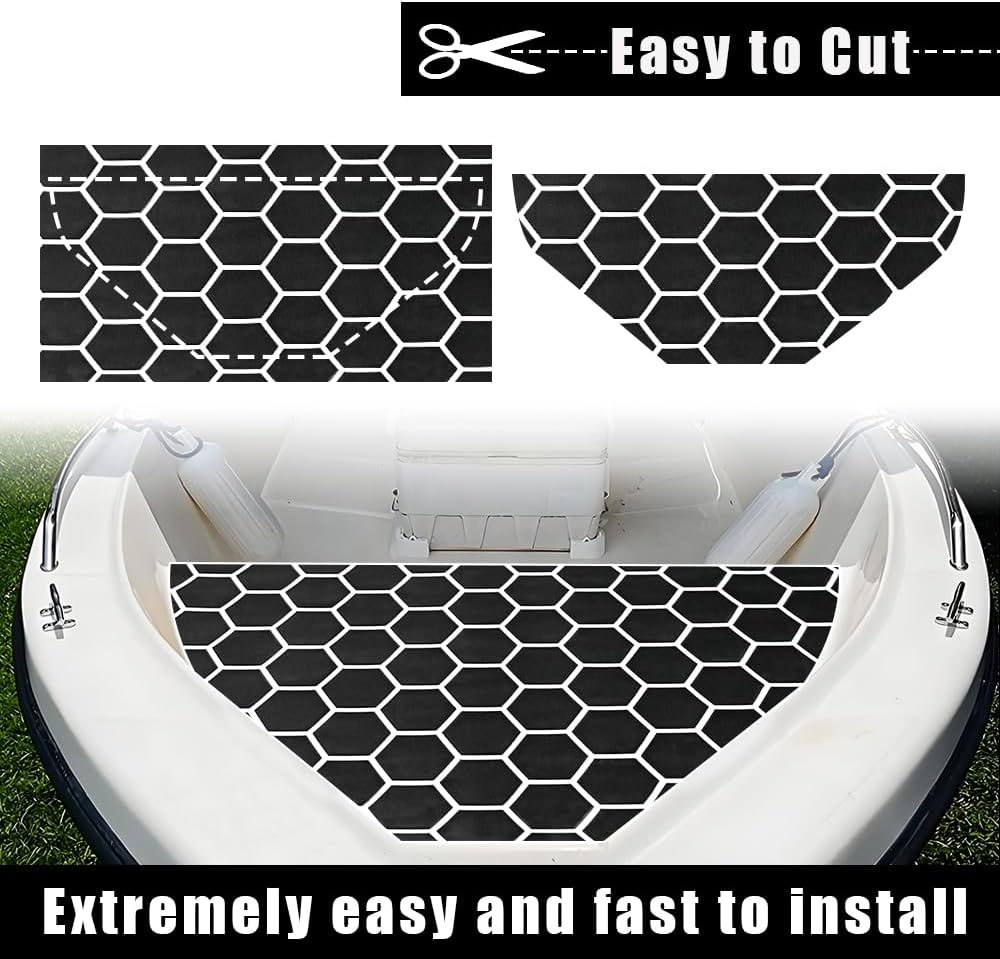 43.31' /37.7' New Hexagon EVA Self-Adhesive Boat Flooring and Decorative Fish for Yacht Pool Boat Flooring Sheet Thick Non-Skid mat