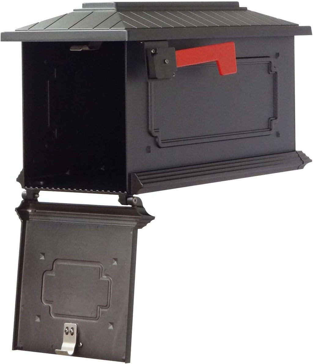 Special Lite Kingston Curbside Mailbox with Sorrento Front Single Mailbox Mounting Bracket - TC-SOR-FS-1017-BLK