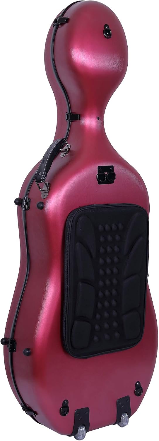 Crossrock Poly Carbon Composite Case fits for 4/4 Size Cello with Backpack and Wheels in Black(CRF102CEFBKHT) (CRF1020CEFBKHT)