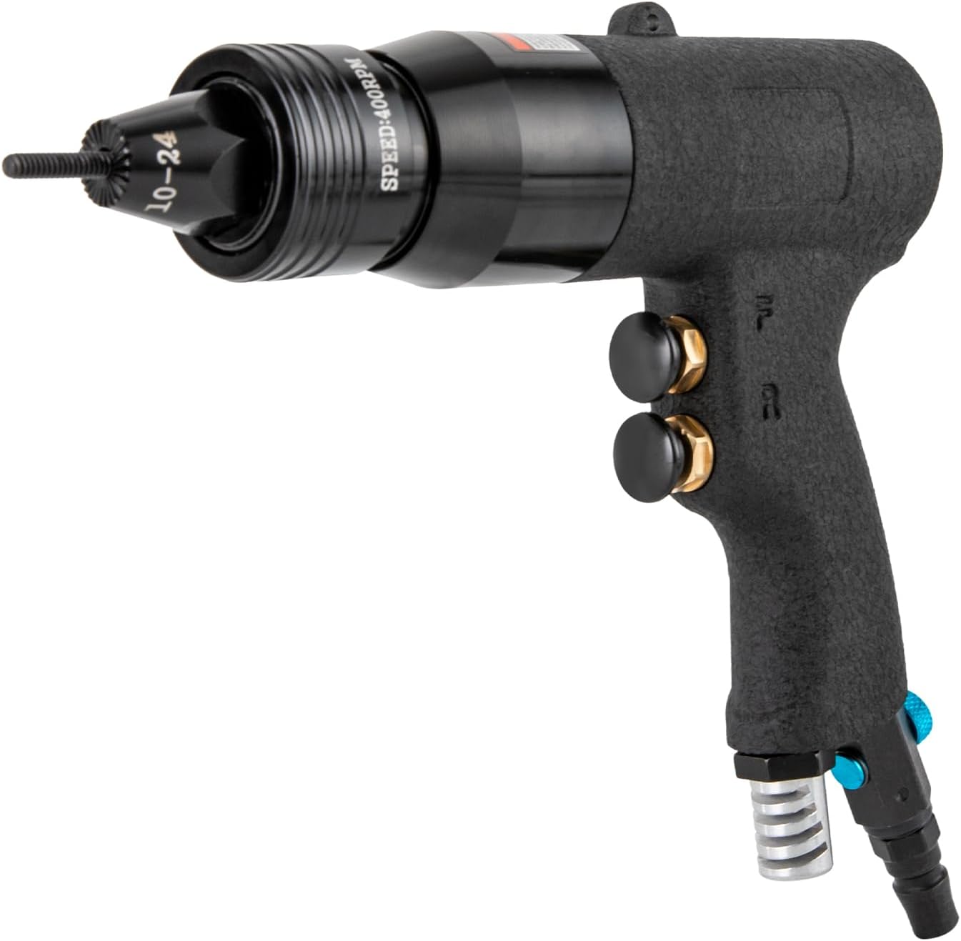 4-in-1 Pneumatic Rivet Nut Gun Set (10-24 & 1/4 & 5/16 & 3/8), Air Rivet Nut Pull Setter Tool, Automatic Nutsert Gun Bolts Adapter, Professional Grade Adjustable Speed Pull Rivnut Gun