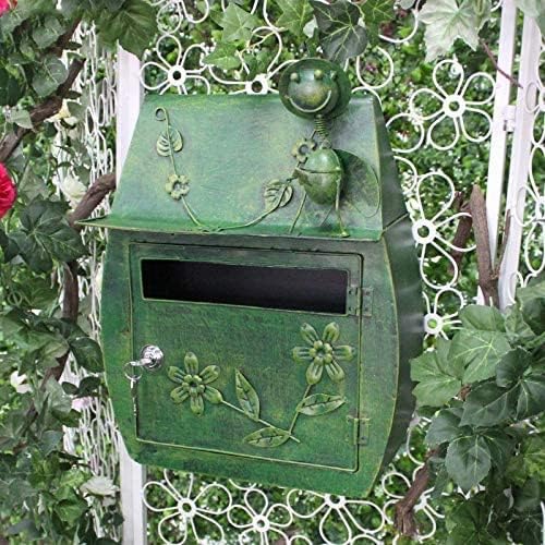 Cast Iron Flower Mailbox Embossed Trim Decor Look Home Garden Decorative Wall Metal Mail Post Box