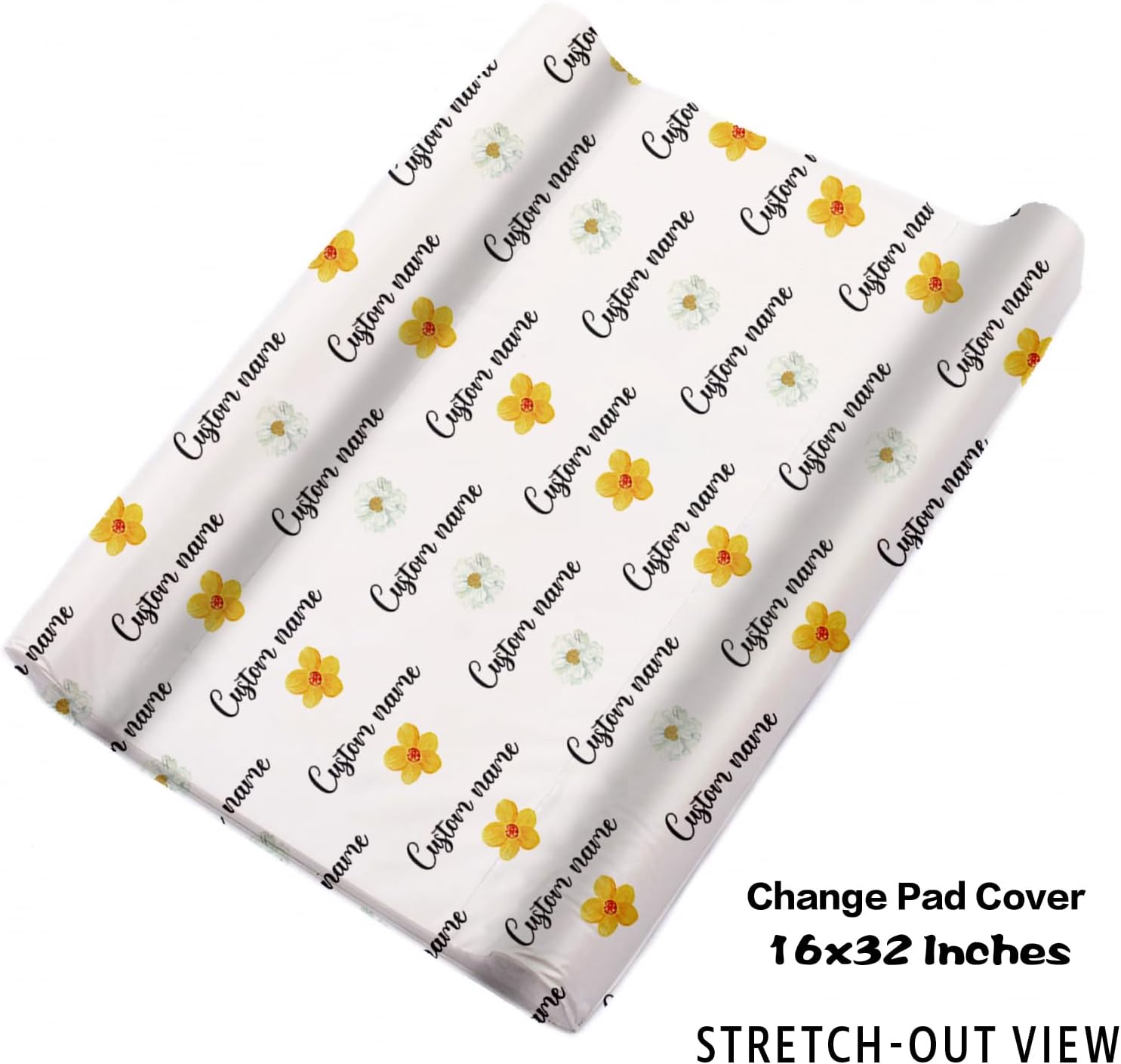 Personalized Nursery Crib Bedding Set: Yellow Floral Custom Name 5 Piece Baby Crib Sets with Elephant Theme - Toddler Double Layer Blanket Set, Comfortable Crib Bed Sheets for Baby Grils