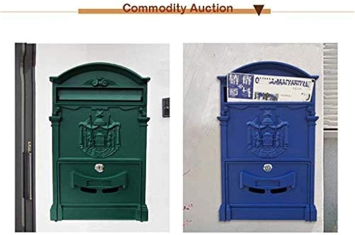 Post Box Outside Mailboxes,Vintage European Mailbox Aluminum Outdoor Wall Mounted Mail Box Post Box Secure Letterbox /10.2x4x16.2in Mailbox