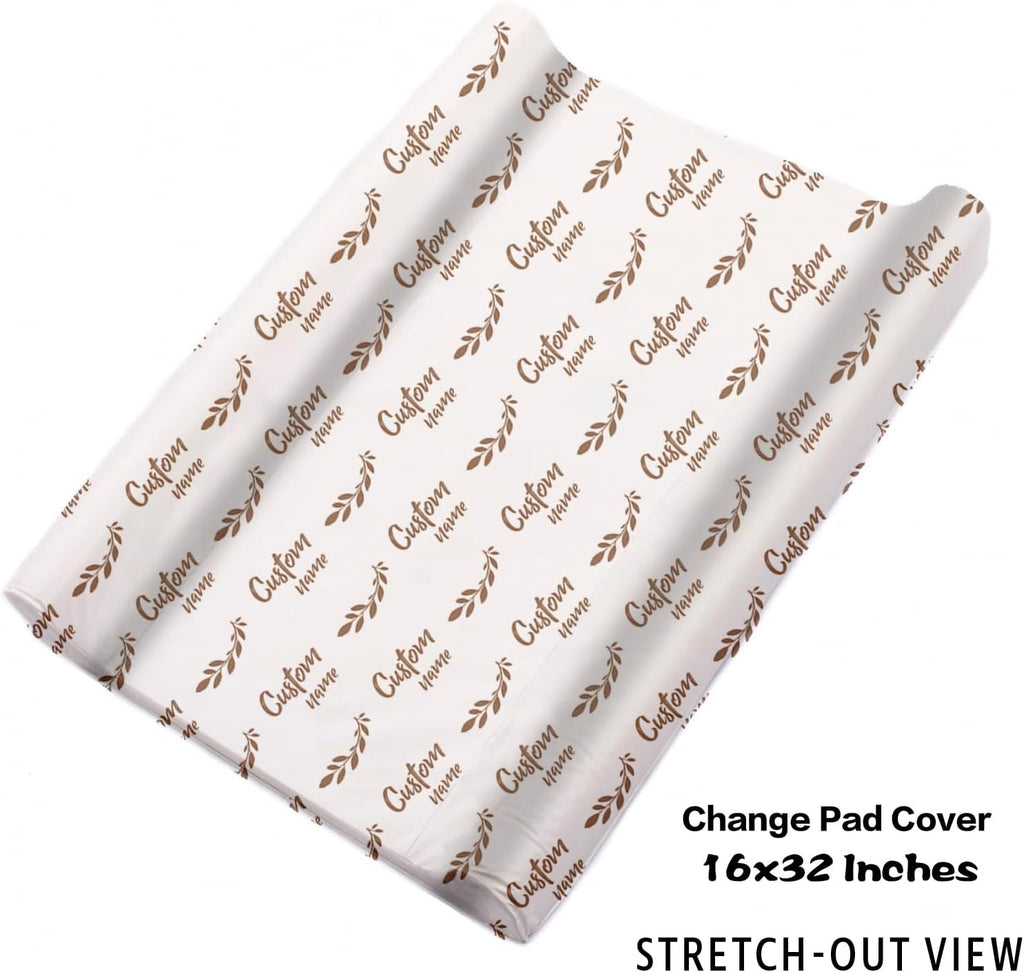 Personalized Crib Bedding Set for Baby Boys Girls, Custom Name Baby Crib Sets 5-Pcs - Toddler Double Layer Blanket Fitted Sheet Changing Pad Cover Rug Wall Art Set, Squirrel Stump Theme Nursery Décor