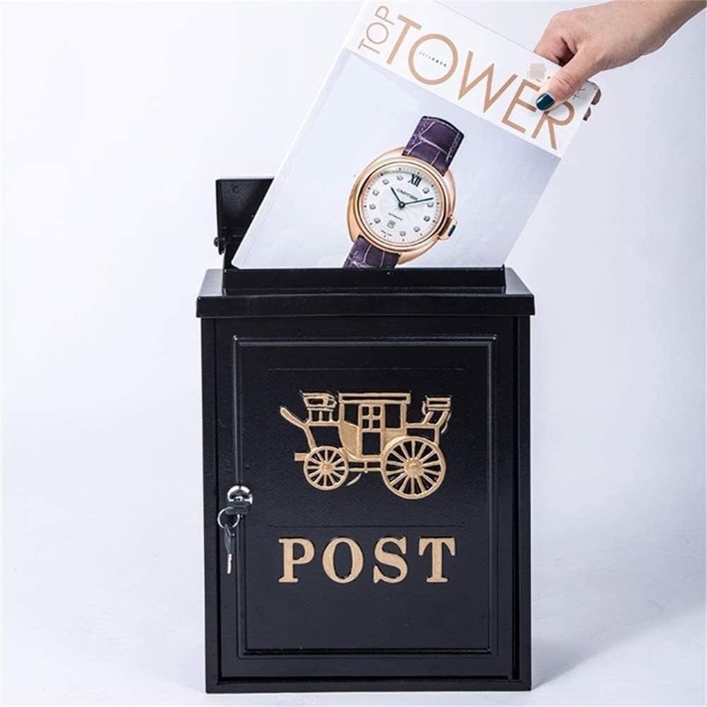 Letterboxes Wall-Mount Mailbox Retro Vintage Outdoor Wall Mounted Mail Box Post Box Secure Letterbox Outside Mailboxes (A) (A)