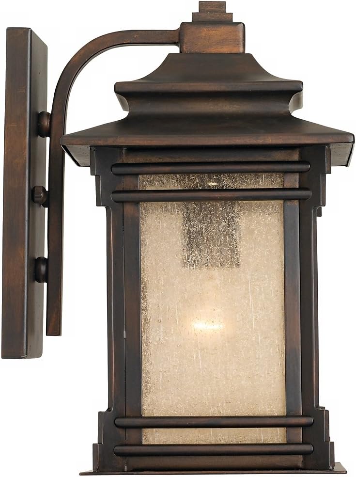 Franklin Iron Works Hickory Point Farmhouse Rustic Mission Outdoor Wall Light Fixture Walnut Bronze 12' Frosted Cream Glass for Exterior Barn Deck House Porch Yard Patio Outside Garage Front Door