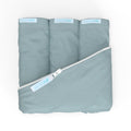 QuickZip Crib Sheet Set - Faster, Safer, Easier Baby Crib Sheets - Includes 1 Wraparound Base & 3 Zip-On Crib Sheets – Dusty Blue 100% Cotton - Fits All Standard Crib Mattresses
