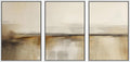 SIGNFORD Framed Canvas Print Wall Art Set Desert Haze Abstract Neutral Beige and Brown Illustrations Modern Art Relax/Calm for Living Room, Bedroom, Office - 16'x24'x3 White