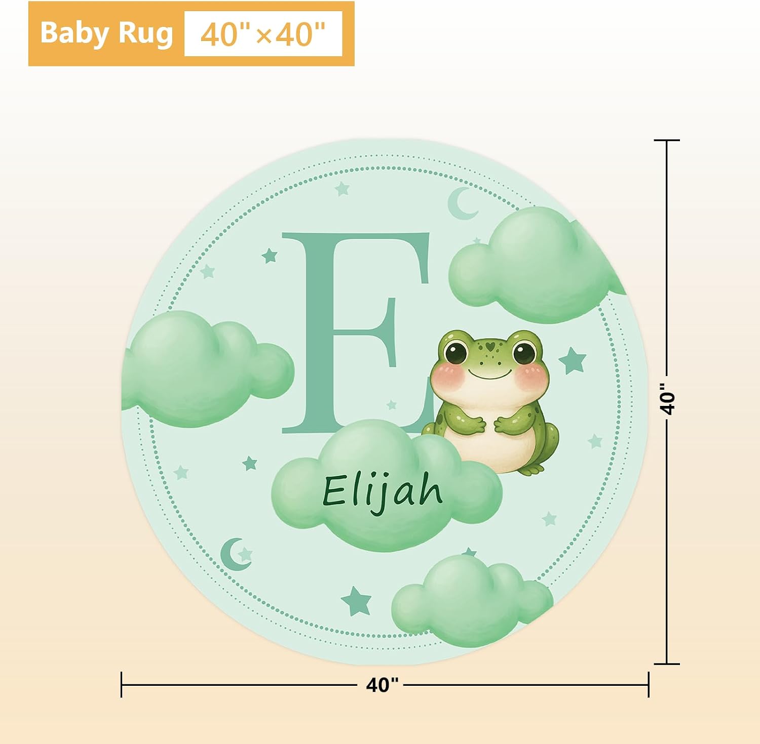 Terwex 5 Piece Customized Crib Bedding Set for Baby Boys - Custom Name Baby Crib Green Frog Nursery Bedding Set with Soft Blanket, Fitted Sheet, Rug, Personalized Gifts for Toddler, Newborn, Infant