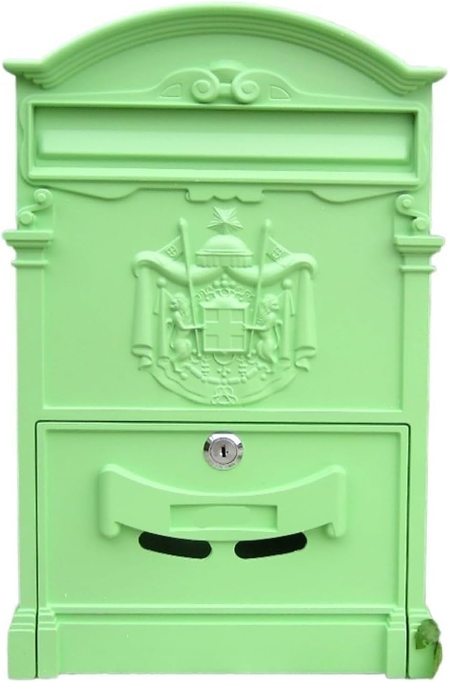 letterbox Wall Mount Locking Vintage Lockable Metal Mailboxe Large Capacity Postbox Security Mail Box for Receiving Mail