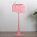 Handmade Iron Mailbox Outdoor Rainproof Mailboxes Flip-top Send Opening Full-Open Door Design Vertical Parcel Boxes with Rod