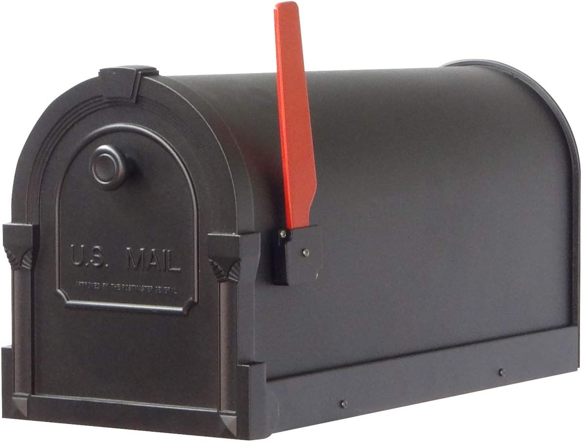 Special Lite Savannah Curbside Mailbox with Sorrento Front Single Mailbox Mounting Bracket - TC-SOR-FS-1014-BLK