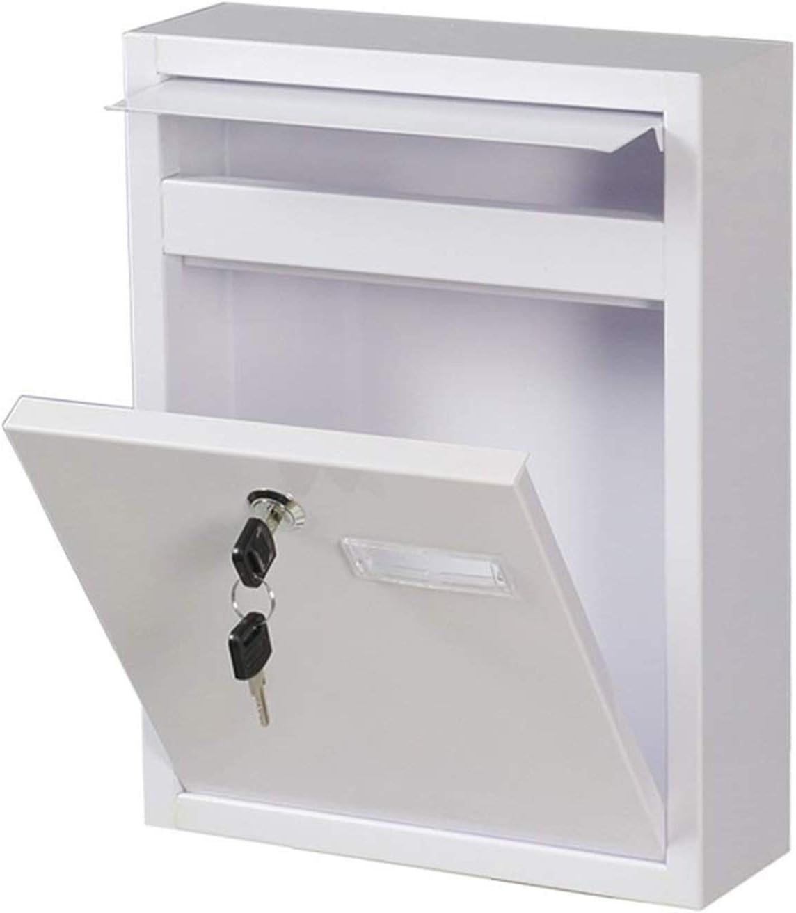 Wall-Mount Mailbox Wall-Mount Letterboxes Locking Mailboxes Wall Mounted Vertical Key Lock Drop Mail Box Medium Capacity Rust-Proof Metal Post Box