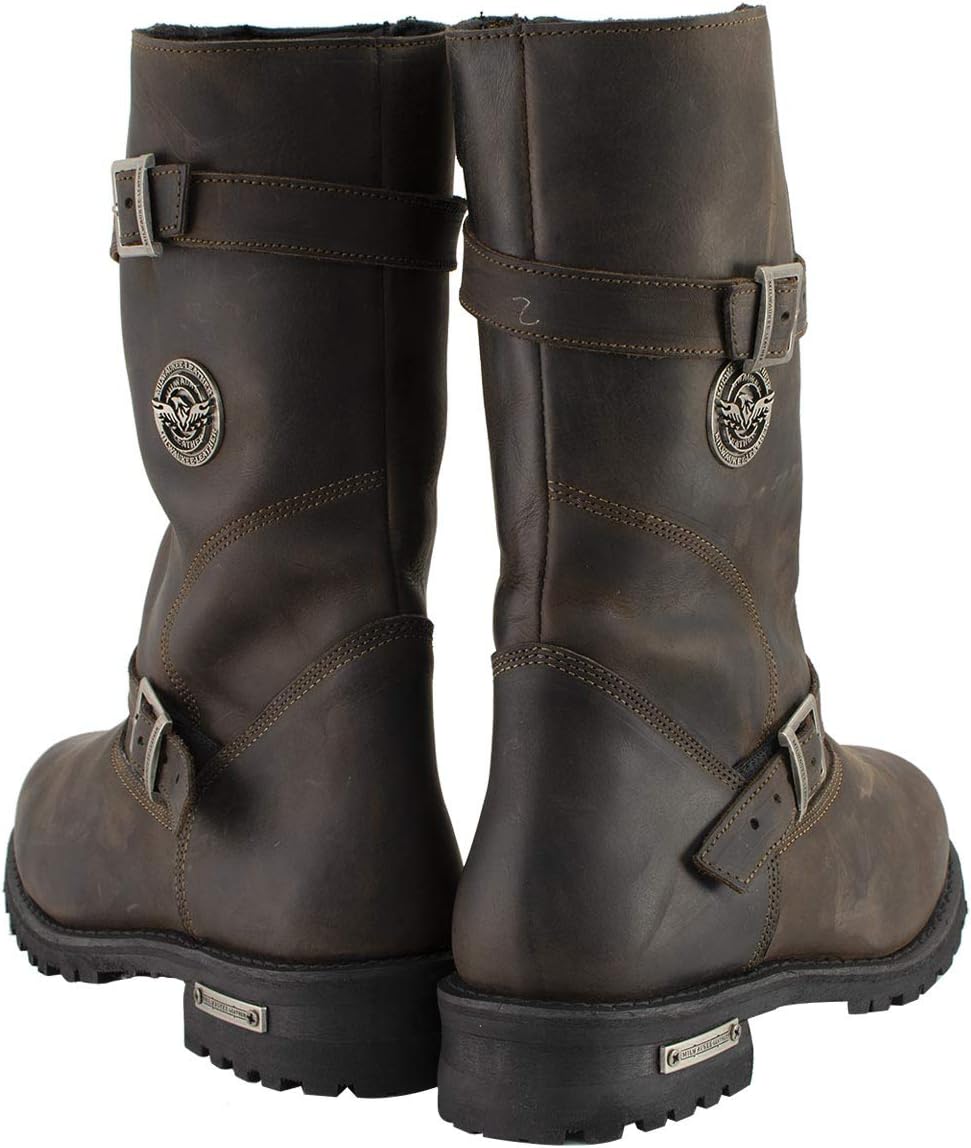 Milwaukee Leather MBM9063 Men's Classic Distressed Brown Leather Motorcycle Engineer Riding Biker Boots - 7