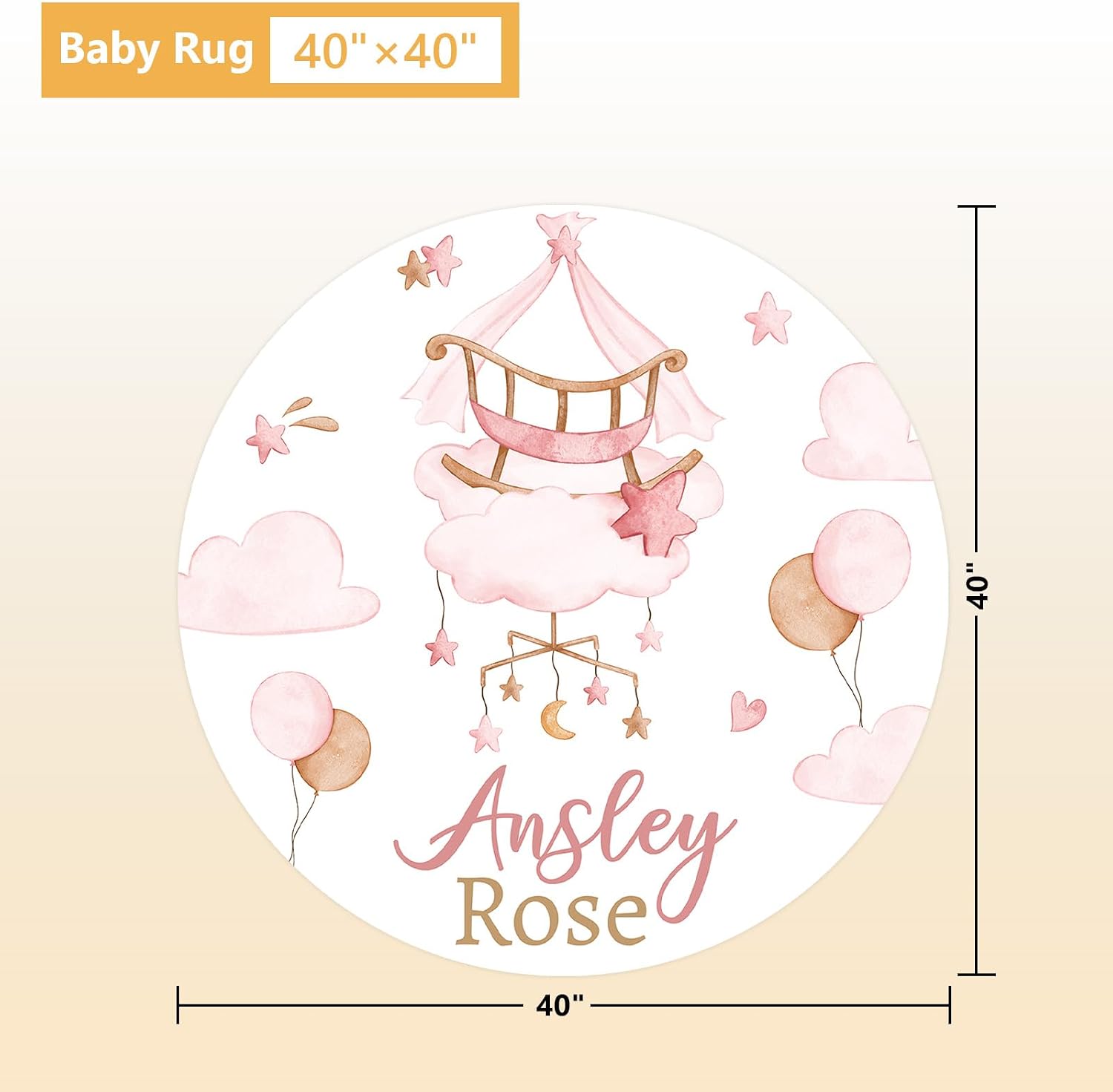 Terwex Custom Crib Bedding Set, 5 Pcs Customized Baby Crib Set with Name, Soft Double Layer Nursery Baby Bedding Set for Girls Boys, Personalized for Infants Toddlers, Pink Moon Bear