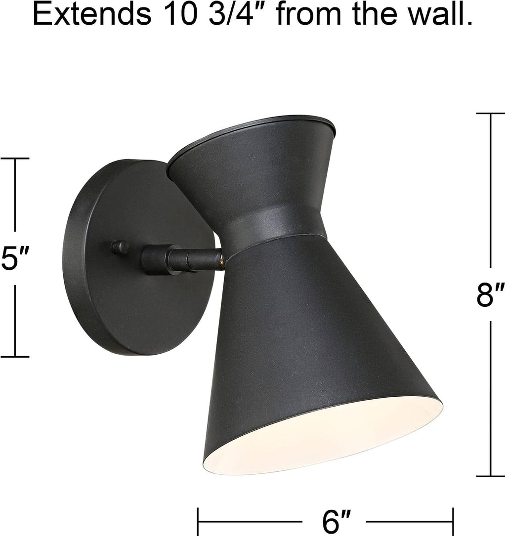 John Timberland Vance 8' High Modern Outdoor Wall Light Fixture Mount Porch House Exterior Outside LED Bulb Swivel Weatherproof Dark Sky Black Metal Front Door Patio Garage Home Deck Garden Backyard