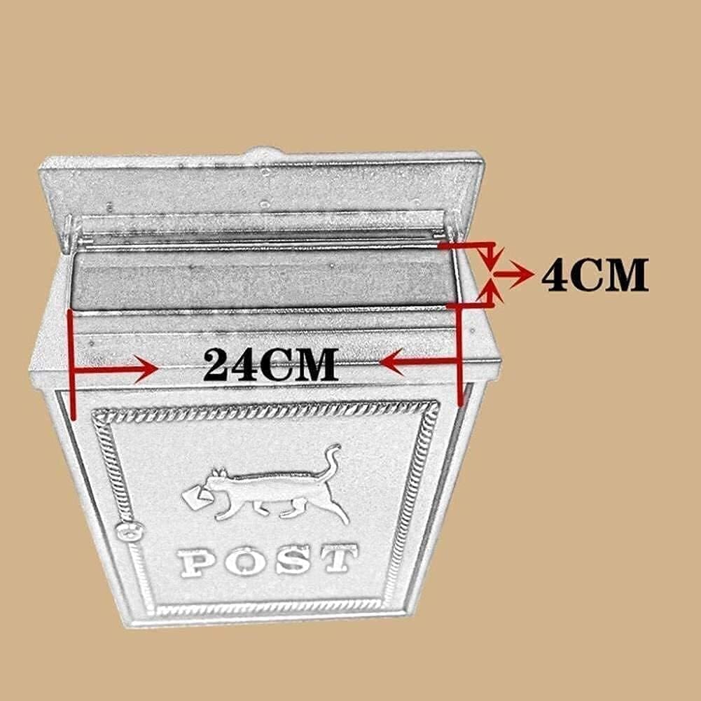 Suggestion Box Safe Lock Box Ballot Box Donation Box Mailbox Wall Mounted with Lock Retro Vintage European Aluminum Mail Box Post Box Secure