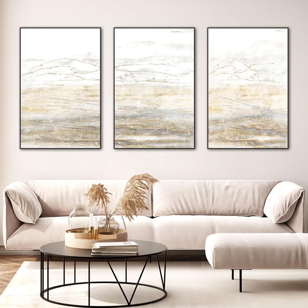 Wall Art for Living Room,3 Piece Abstract Minimalist Print Picture Paintings,Large Wall Art for Bedroom Office Framed Canvas Artwork Modern Room Wall Decor Size 24 'X 32' X 3 Pcs Ready to Hang