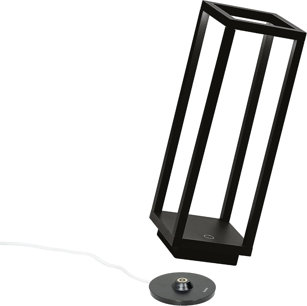 Zafferano, Home Pro Lamp, Rechargeable Cordless Table Lamp with Touch Controls, Suitable for Indoor and Outdoor, Dimmer, 3000 K, Height 11.6 Inches, Black Color