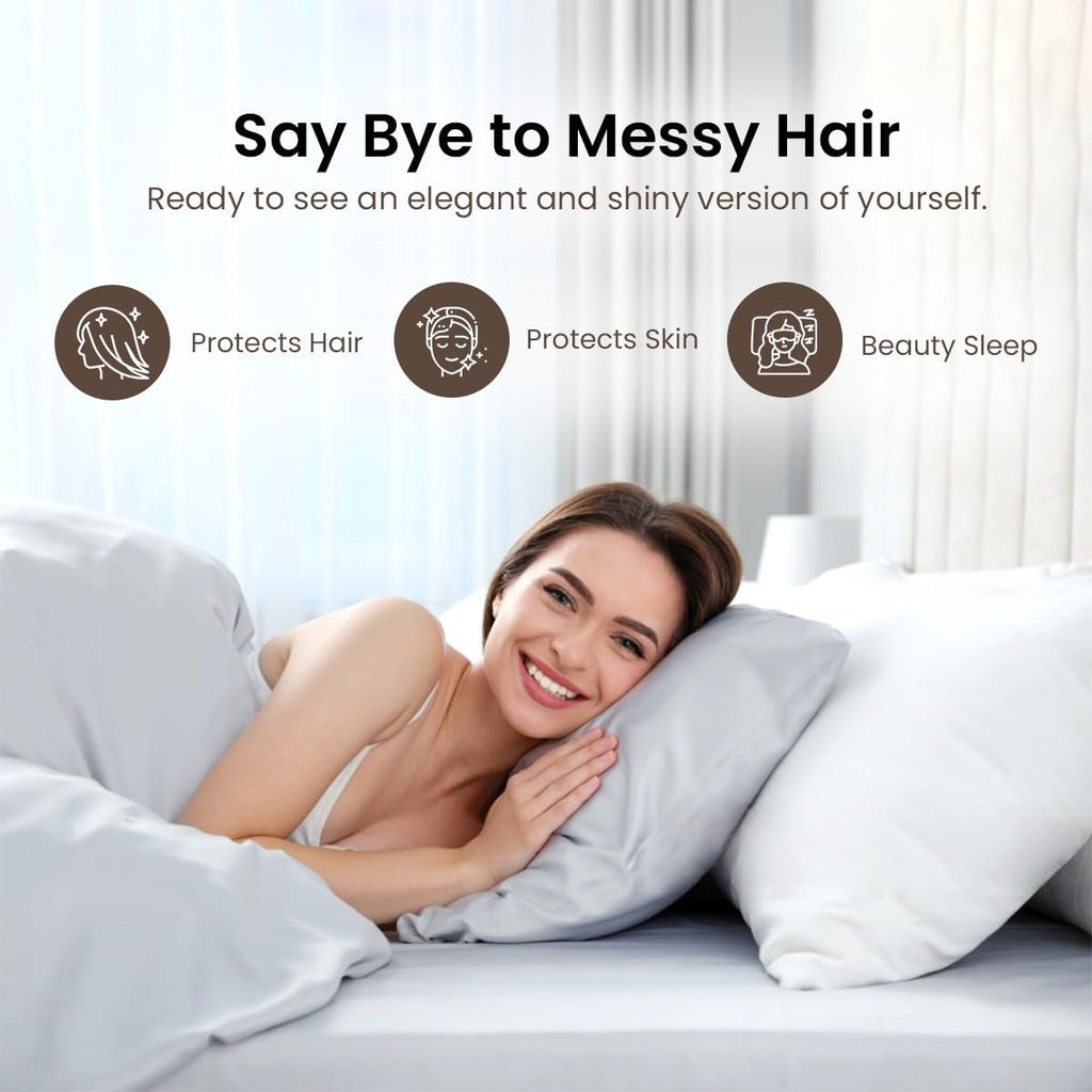 100% Pure Silk Satin Sheet Set 7pcs, Deep Pocket Fitted Sheet, Flat Sheet, Duvet Cover & Pillowcases Set|Cool Soft Sheets|Wrinkle Free, Fade Resistant|Twin, Dark Ivory