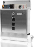 Mailbox Postbox with Lock Outdoor Wall Hanging Stainless Steel Villa Waterproof Letter Newspaper