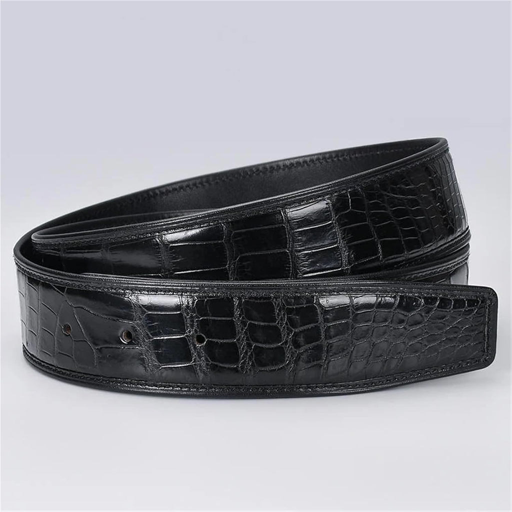1 PCS Leather Belt Without Buckle Headless Men's Pants Belt(Brown,115cm)