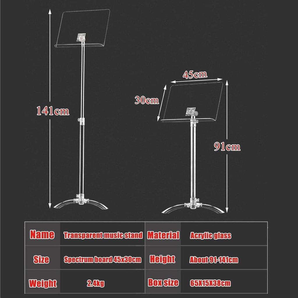 Sheet Music Stands, Portable Orchestra Stand,Clear Acrylic Book Holder, Outdoor Performances Lecture Pulpit, For Performances Guitar Violin Drums