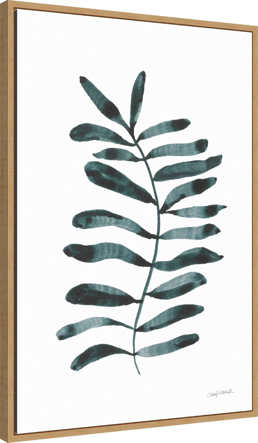 Amanti Art Framed Canvas Wall Art 33x23 Forest Fern Trio III by Cheryl Warrick, Framed Wall Art Canvas, Nature Artwork, Modern Decor, Large Poster Painting for Living Room, Bedroom, Bathroom, Kitchen