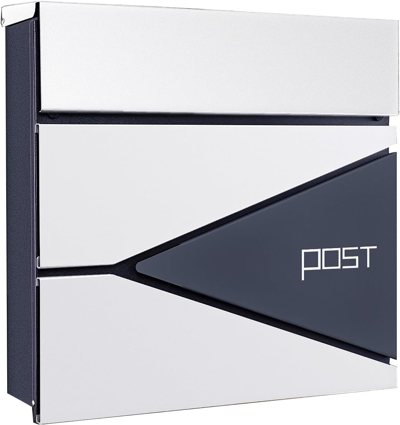 Mailboxes for Outside, Locking Wall Mount Mailboxes, Large Capacity Metal Mailbox, for Outside, Home, Office Business(Gray+White)