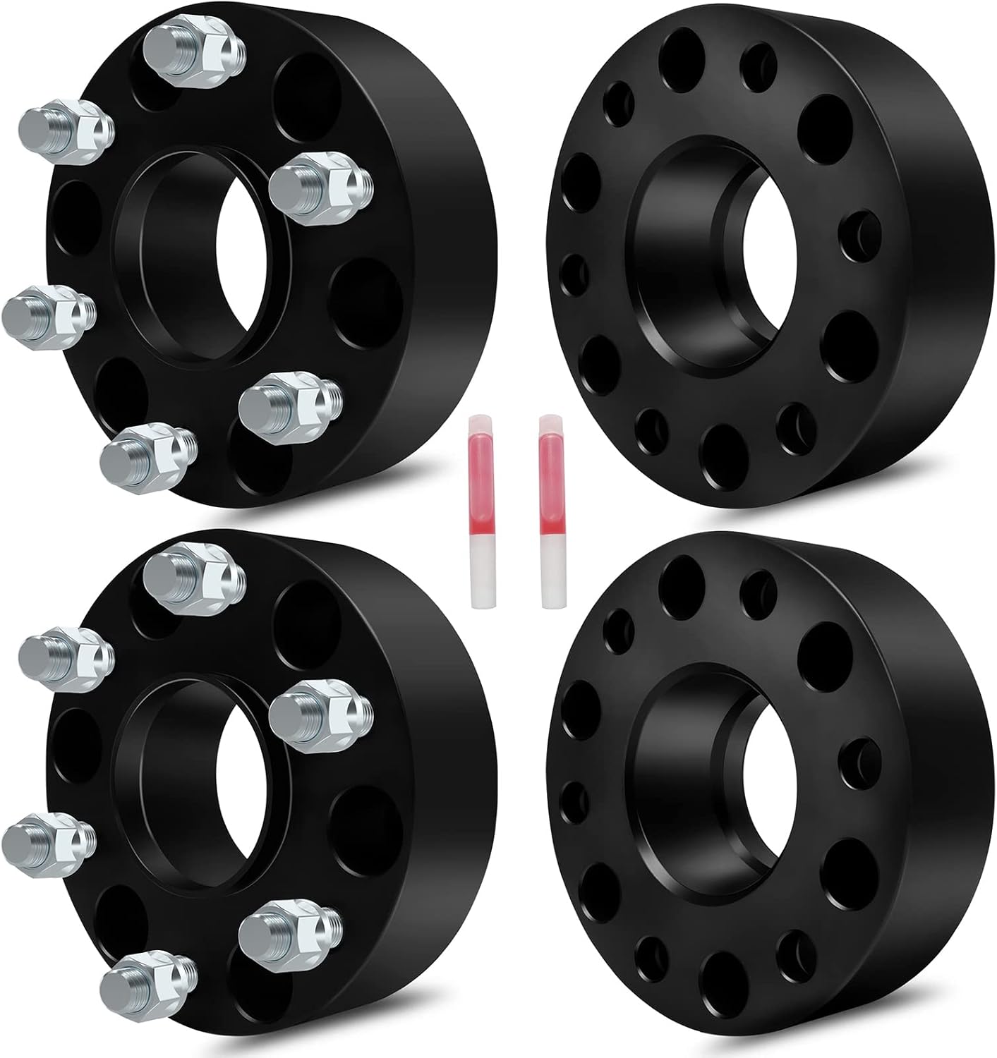 ECCPP Set of 4 2 inch Wheel Spacer 6x5.5 6x139.7 Wheel Spacer Adapter Kit with M 14x1.5 78.1mm Hub Bore for Astro Avalanche 1500 Blazer C2500 for Chevy Pickup 6 Lug Black Aluminum