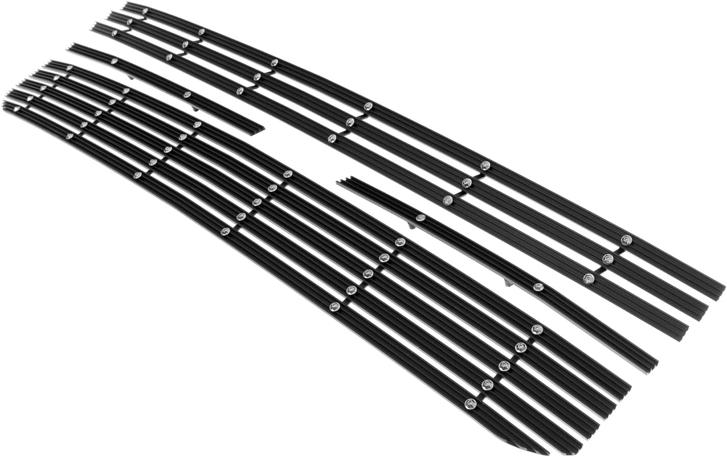 APS Premium Aluminum Black Rivet Studs Wide Billet Grille Grill Insert Compatible with Chevy Silverado 1500 19 20 21 22 RST & LT & LT Trail Boss Main Upper N19-W55656C