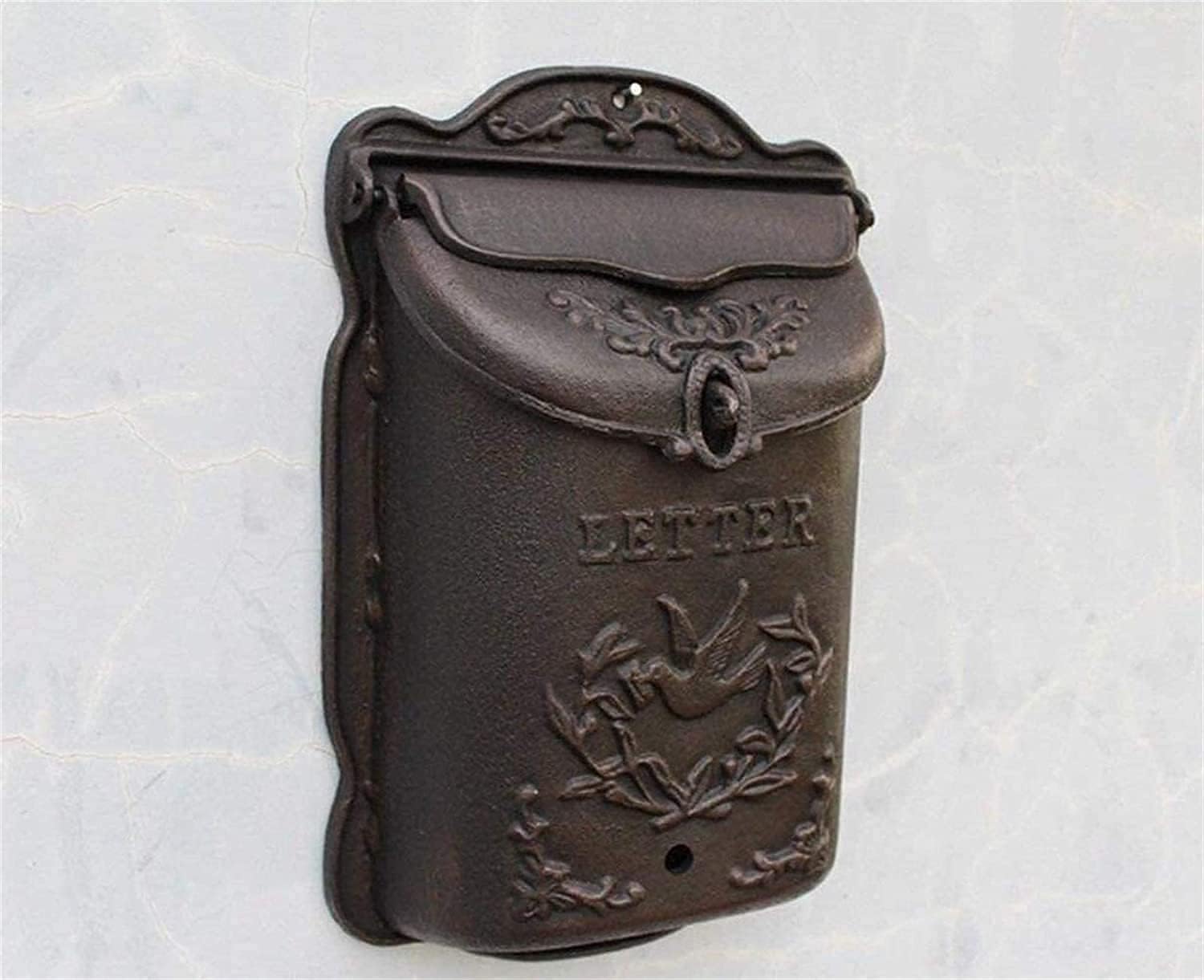 Suggestion Box Collection Box Ballot Box Outdoor Retro Vintage Mailboxes European Style Outside Aluminum Wall Mount Post Box Secure Mailbox (Color : #1)