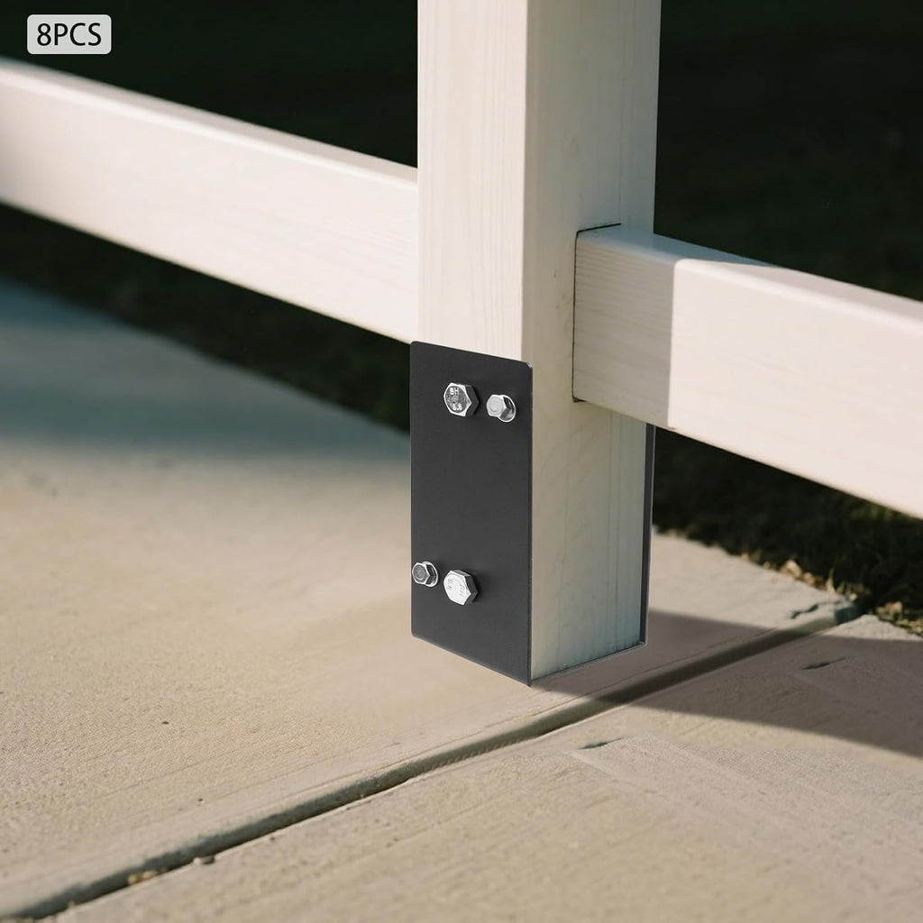 Heavy Duty Metal U-Shape Post 4'x4' Stainless Steel Concrete Fence Post Holder Anchor Bracket for Railing Porch Mailboxes (8)