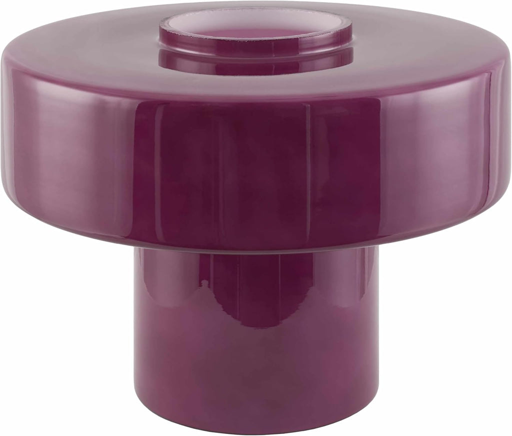 BoutiqueRugs Lauenhagen Contemporary Geometric Glass Bedside Table Lamp for Bedroom Nightstand - Modern End Side Lighting for Living Room - Magenta - 7' H