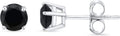 Black Diamond Stud Earrings - 14K White Gold Diamond Earrings for Women