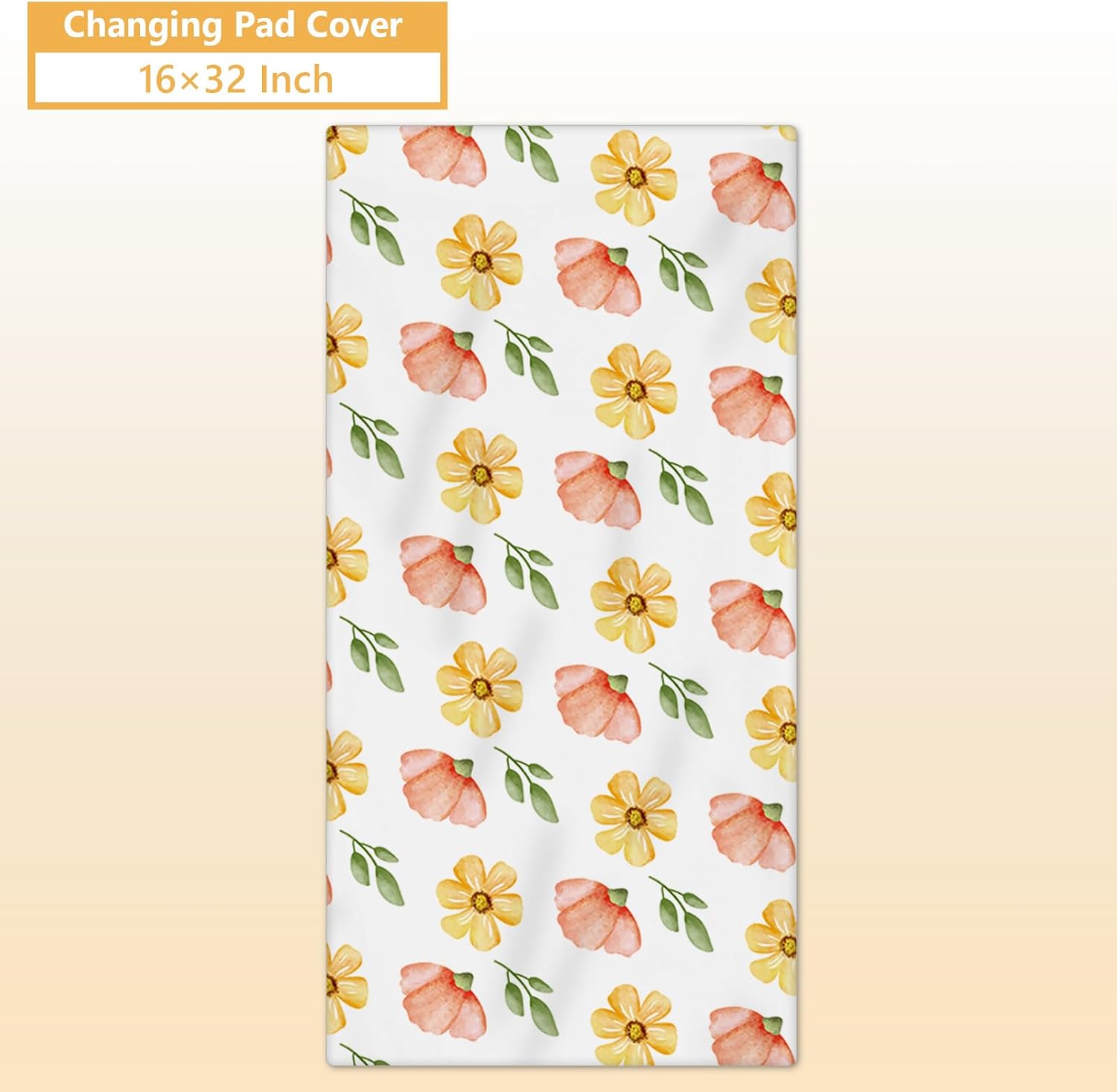 Terwex Custom Baby Bedding Set - 5 Pcs Customized Nursery Bedding Set with Name - Comfortable Double Layer Crib Sets for Girls Boys - Personalized Gifts for Toddler Infant New Parents - Orange Flowers