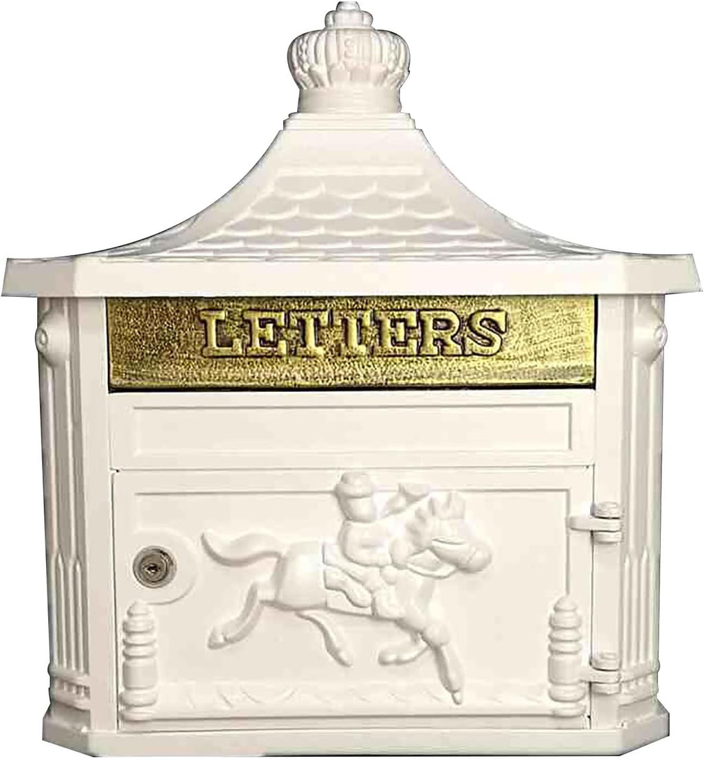 Mounted Mailbox Galvanized Steel and Aluminum Material Rainproof Metal Post Box,Mailboxes for Outside, 16x5.6x18 in(Yellow) (White)