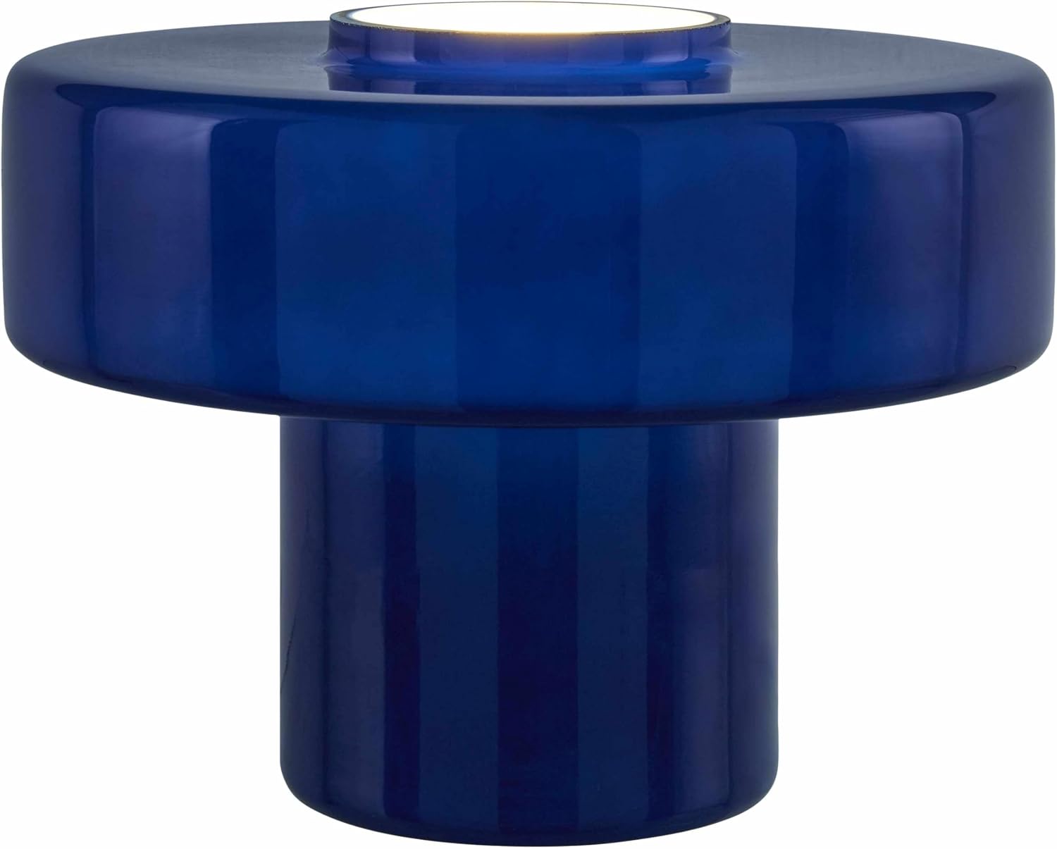 BoutiqueRugs Lauenhagen Contemporary Geometric Glass Bedside Table Lamp for Bedroom Nightstand - Modern End Side Lighting for Living Room - Navy - 7' H