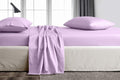 Hotel Luxurious Full Size Sheet Set 5 Piece-100% Egyptian Cotton, 600 TC, 16' Fitted Sheet, Zipper Closure Duvet Cover-Lavender Solid