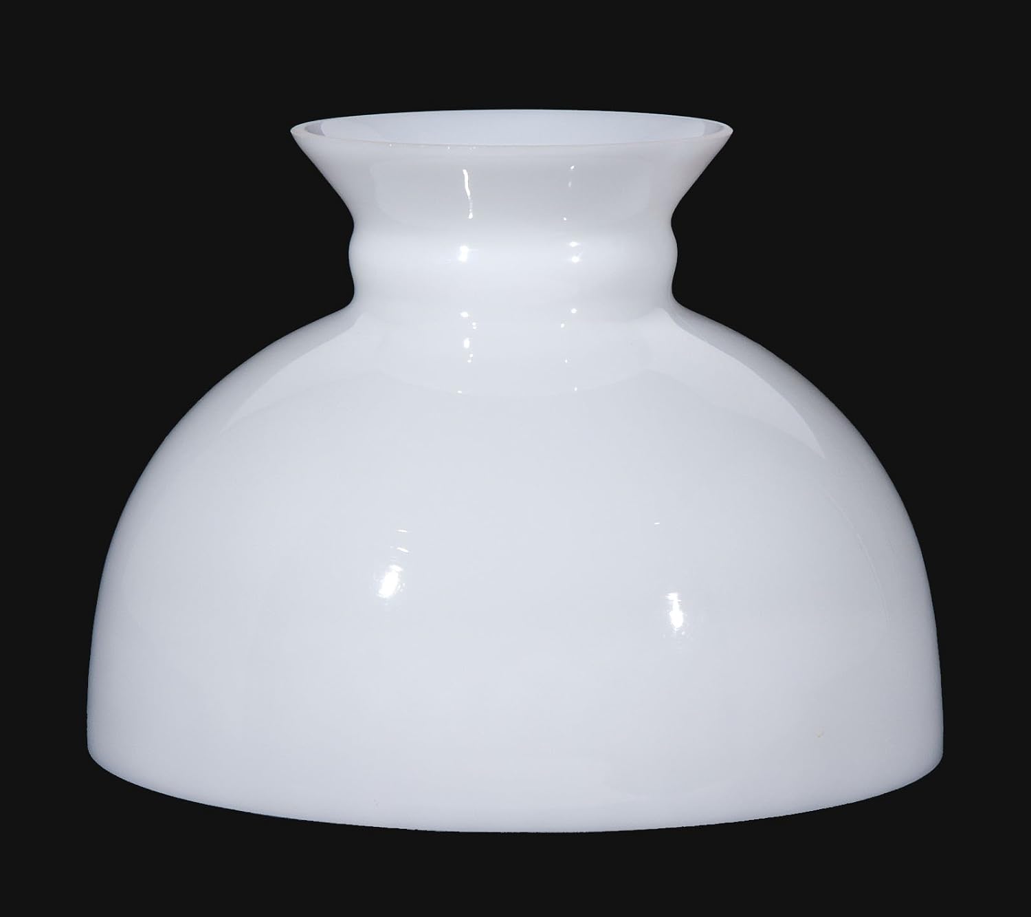 B&P Lamp 9 7/8 Inch Fitter Opal White Student Shade With Classic Vintage Dome Shape and Plain Top