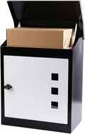 Post Box Metal Mailbox with Lock Newspaper Delivery Holder Rust & Weather Proof with Galvanized Stainless Steel for Outdoor Outdoor Mailbox-24x52x43cm, White