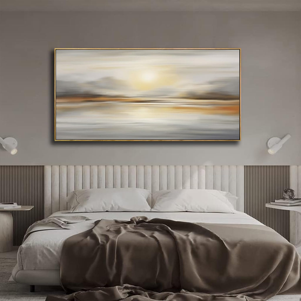 Framed Wall Art Abstract Seascape Canvas Printing Wall Decor Artwork for Living Room Bedroom Dining Room Home Office Decor 30x60inch