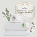 Bedlifes Egyptian Cotton Sheets 1000 Thread Count California King Size, 4-Piece 16' Deep Pocket - Cooling & Breathable Ultra Soft Bedding for Hotel Comfort (White)