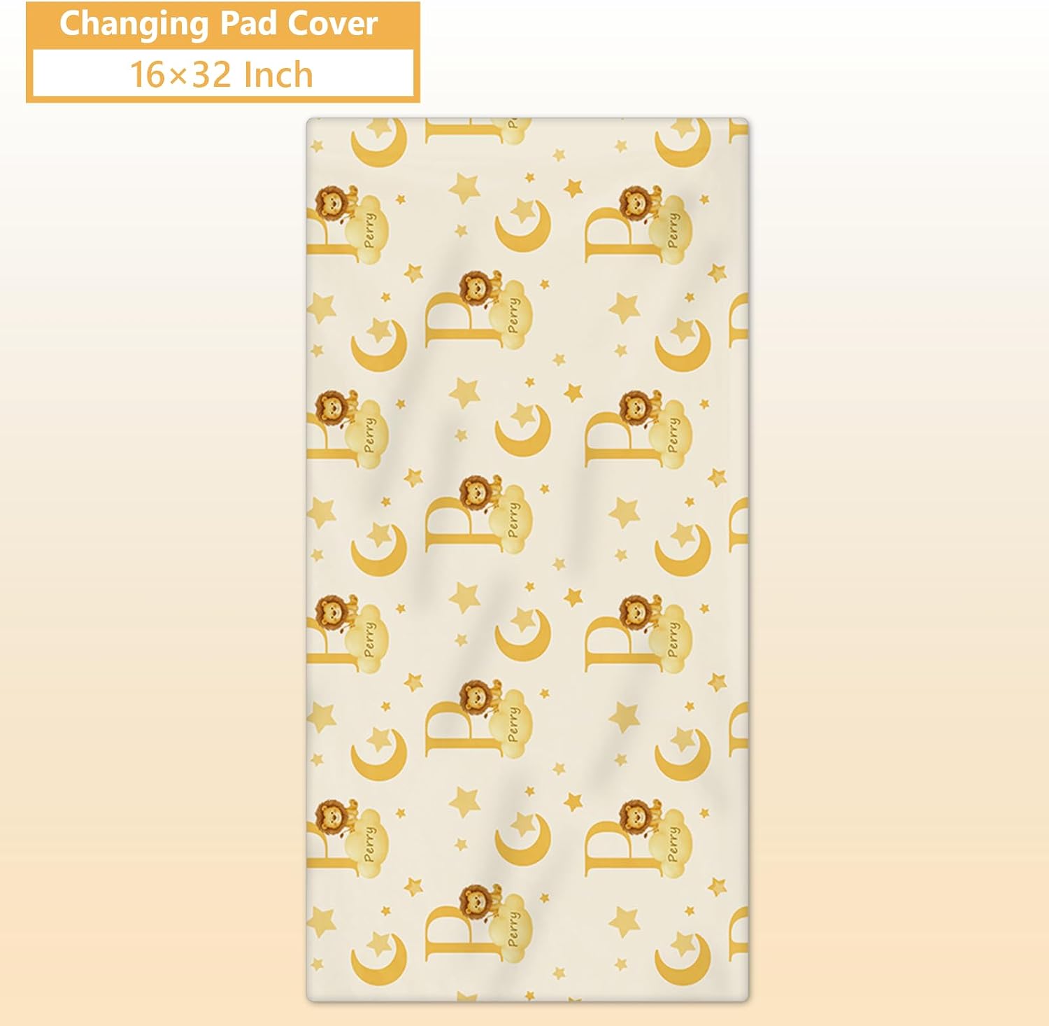 Terwex 5 Piece Customized Crib Bedding Set for Boys & Girl- Custom Name Baby Crib Yellow Lion Nursery Bedding Set with Fitted Sheet, Soft Blanket, Rug, Personalized Gifts for Newborn Infant Toddler