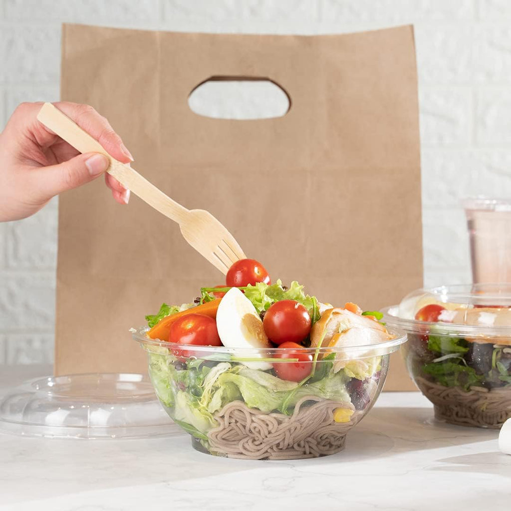Restaurantware-Thermo Tek 32 Ounce Disposable Salad Bowls, 500 Round Deli Bowls - Avoids Cracks And Leaks, Sustainable, Clear Plastic Salad Container Bowl, For Cold Foods, Lids Sold Separately