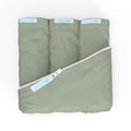 QuickZip Crib Sheet Set - Faster, Safer, Easier Baby Crib Sheets - Includes 1 Wraparound Base & 3 Zip-On Crib Sheets – Moss Green 100% Cotton - Fits All Standard Crib Mattresses